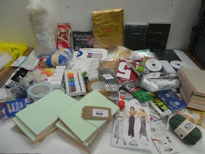 Lot 3628 - Large bag of art, craft and stationery