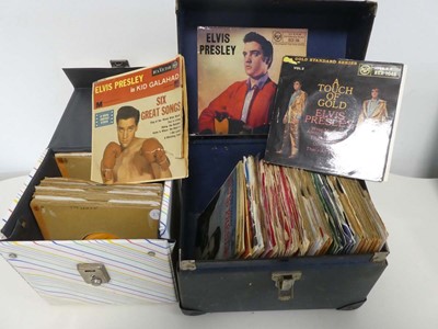 Lot 2 boxes of 7" singles by Elvis Presley (some...
