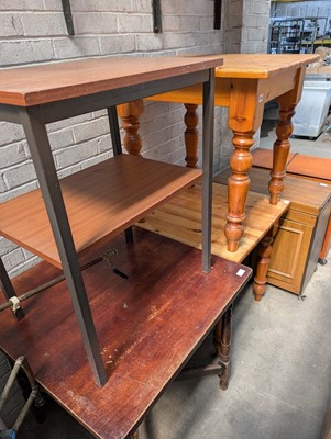 Lot 655 - 2 pine tables, plus 2 other tables