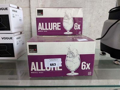 Lot 663 - 3 boxed Allure drinking glasses