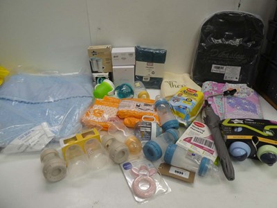 Lot 3633 - Baby accessory bag, cuddle swaddle, blankets,...
