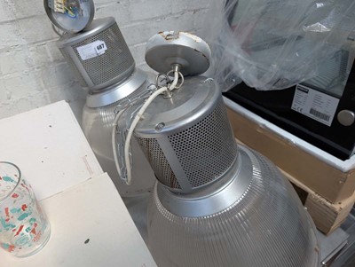 Lot 687 - 2 industrial type hanging ceiling lights