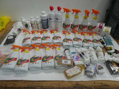 Lot 3637 - Stain remover, toilet cleaner, essential oils,...