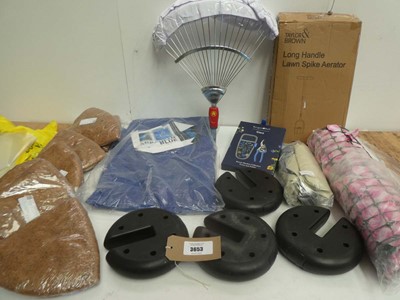 Lot 3653 - Wolf rack head, Lawn spike aerator, gazebo...