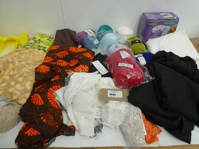 Lot 3655 - Mini sewing machine, selection of fabrics and...