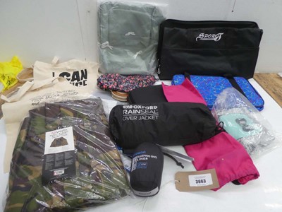 Lot 3663 - Oxford rain seal over jacket, Sleeping bag...