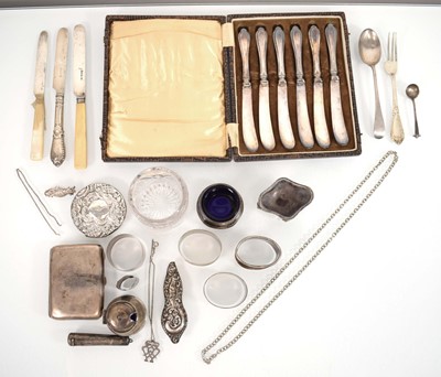 Lot 328 - A mixed group of silver including a set of six...