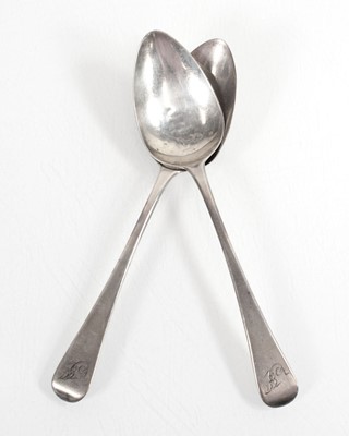 Lot 309 - A pair of George III silver spoons, London...