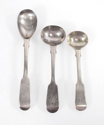 Lot 311 - A Victorian Scottish silver condiment spoon,...