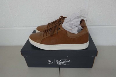Lot 1571 - Boxed pair of Penguin 'paxton trainers size UK 8