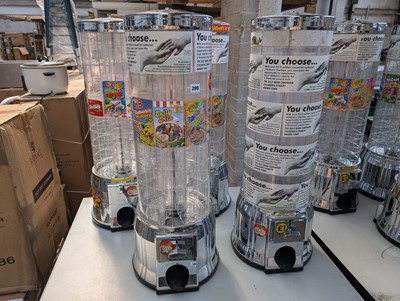 Lot 299 - 4 coin operated sweet vending machines with...