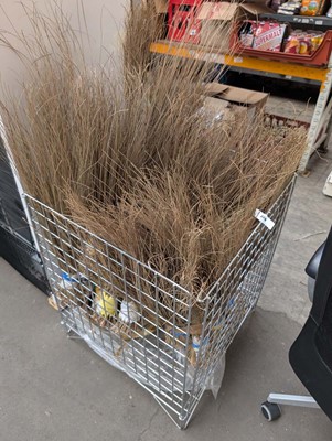 Lot 972 - Display rack containing straw grass brushes