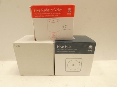 Lot 2644 - 2 Hive Hub's and 2 Hive Smart Radiator Valve...