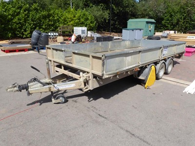Lot Tri Axle Ifor Williams flatbed trailer with...