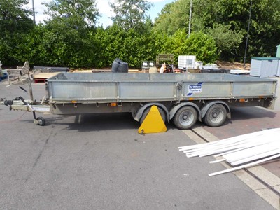 Lot 4258 - Tri Axle Ifor Williams flatbed trailer with...