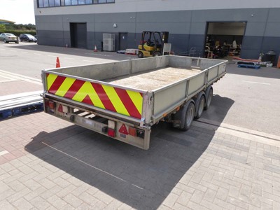 Lot 4258 - Tri Axle Ifor Williams flatbed trailer with...