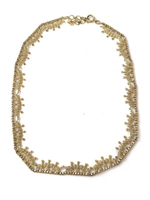 Lot 426 - A 9ct gold necklace of abstract design. Approx....