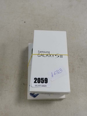 Lot 2059 - Boxed Samsung Galaxy S3 mobile phone with flip...
