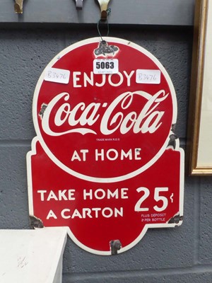 Lot 5063 - Reproduction Coca Cola enamelled sign