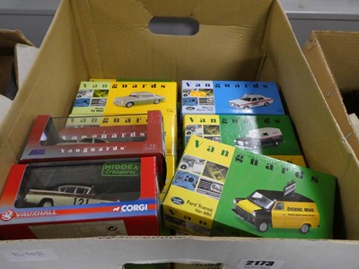 Lot 2173 - Box containing Vanguards diecast vehicles in...