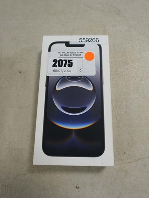 Lot 2075 - Boxed Apple iPhone 16e in black 128GB model...