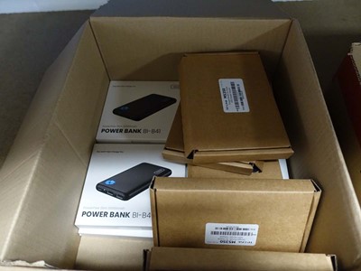 Lot 2125 - A box containing eight power banks & five...