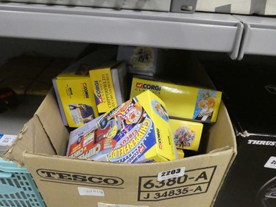 Lot 2203 - Box containing various Corgi classics , Tipper...