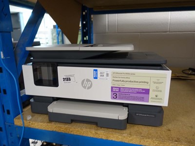 Lot 2133 - HP Office Jet Pro 8122e printer unboxed