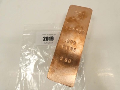 Lot 2019 - 2KG .999 Fine Copper Bar
