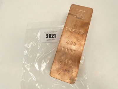 Lot 2021 - 2KG .999 Fine Copper Bar