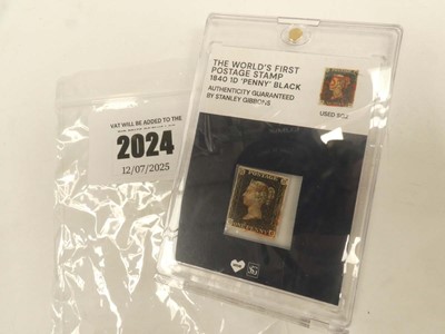 Lot 2024 - 1840 1D Used SG2 Penny Black in slab