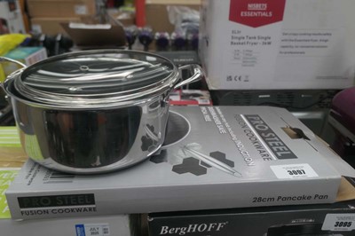Lot 3097 - Pro steel fusion pan plus pots