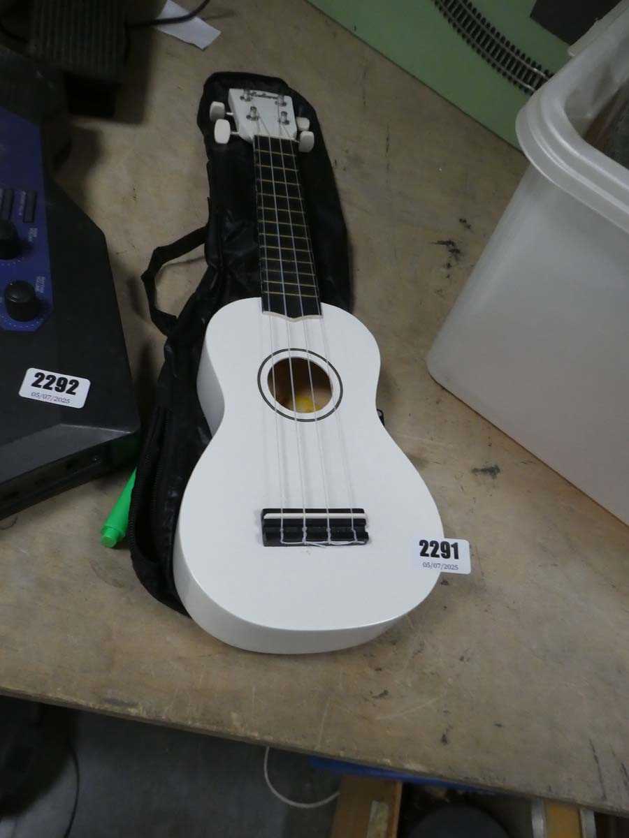 Lot 2291 - Malani 4 string white ukulele