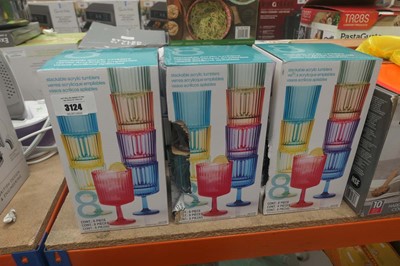 Lot 3124 - Three stackable acrylic tumblers