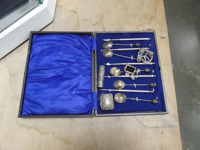 Lot 2343 - Selection of various white metal items with...