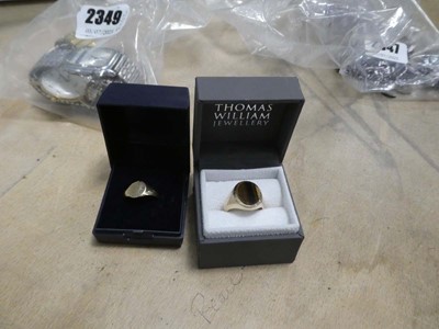 Lot 2348 - 2 boxed 9 karat gold rings