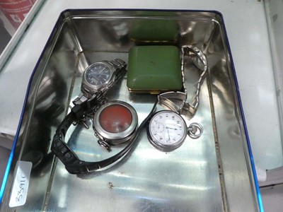 Lot 2354 - Box containing various watches, pocket watches...