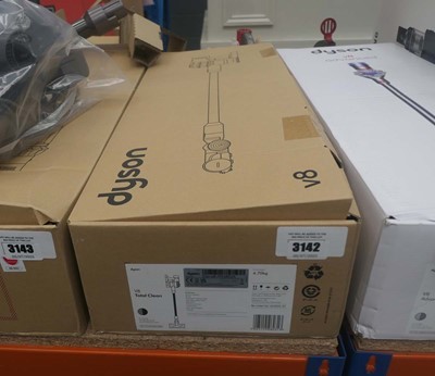 Lot 3142 - Handheld Dyson V8 with pole, head, attachments,...