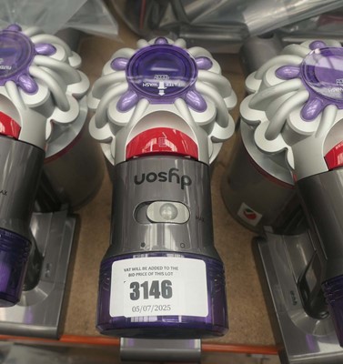 Lot 3146 - Handheld Dyson V8 with pole, head, attachments...