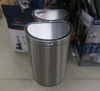 Lot 3173 - Two stainless steel motion sensor bins