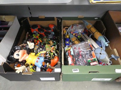 Lot 2543 - 2 boxes containing of assorted action fugures...