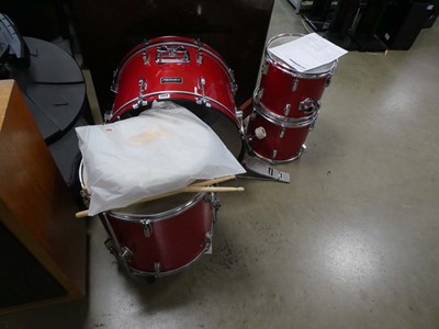 Lot 2634 - Peavey drum set inc. 4 drums, pedal, sticks etc
