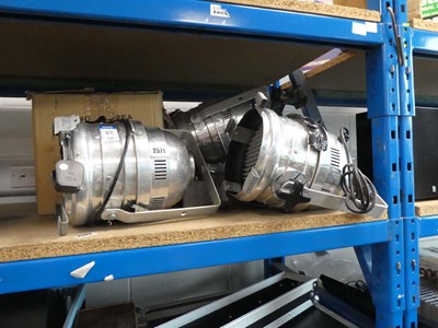 Lot 2571 - Selection of stage lights, disco light, fog...