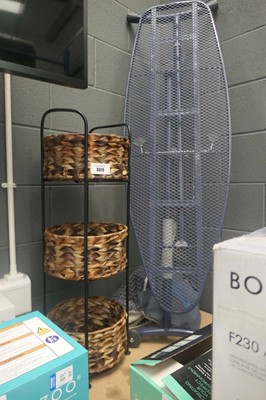 Lot 3312 - 3 tier storage basket, plus ironing board