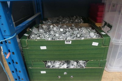 Lot 3328 - 4 trays of silver colour Christmas decorations
