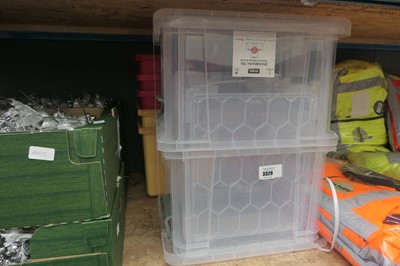 Lot 3329 - 3 storage boxes and some yellow/red boxes