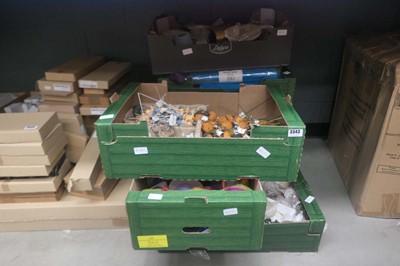Lot 3343 - 7 boxes of various fabrics, craftware etc