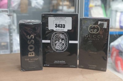 Lot 3433 - 3 boxed fragrances, to include Boss The Scent...