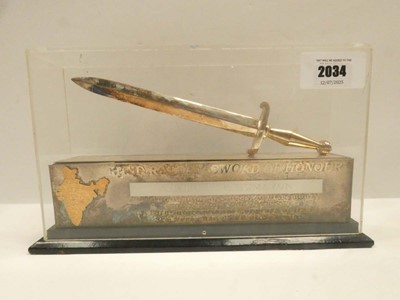Lot 2034 - Cased 1996 Hind Rattan Sword of Honour Gov of...