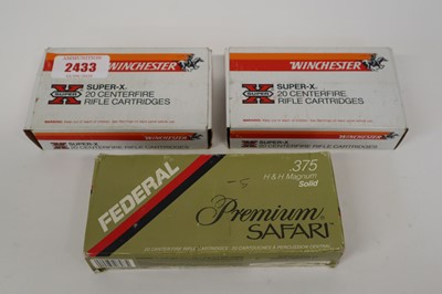 Lot 2433 - (S1) 40x .375 H & H Magnum Winchester Super X...